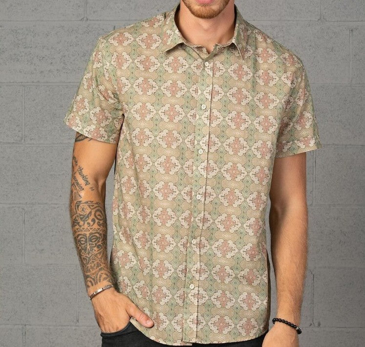 Isaak - Kurzarmhemd mit Retro-Muster